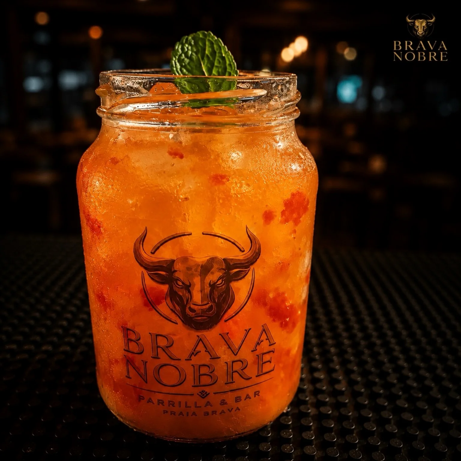 Drink servido no bar da Brava Nobre